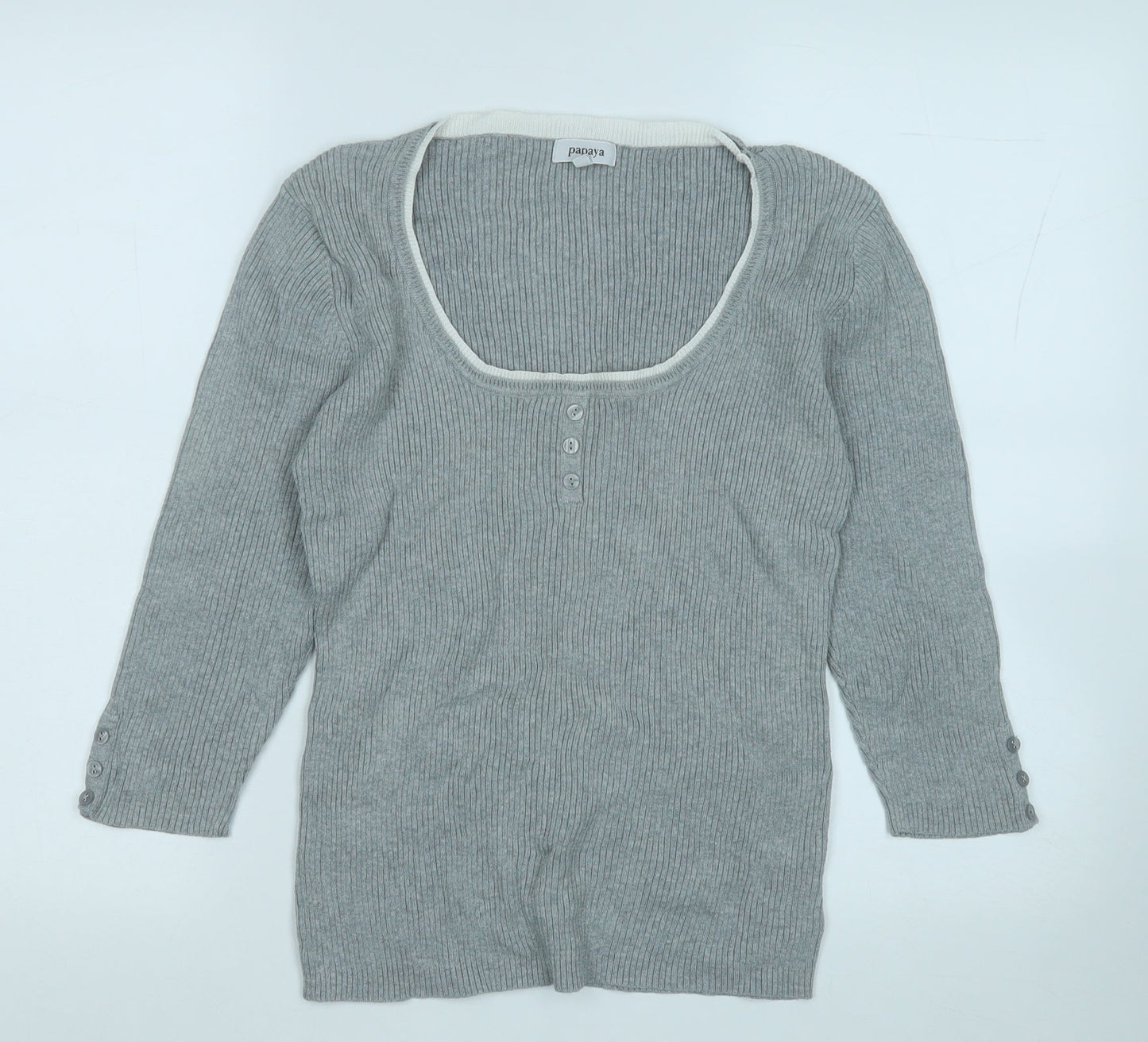 Womens UK Size 16 Papaya Grey Pullover Jumper