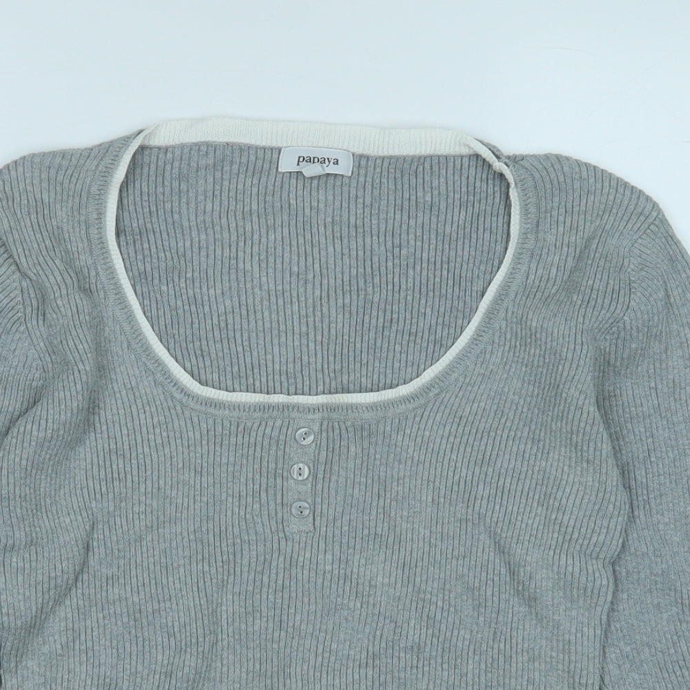 Womens UK Size 16 Papaya Grey Pullover Jumper