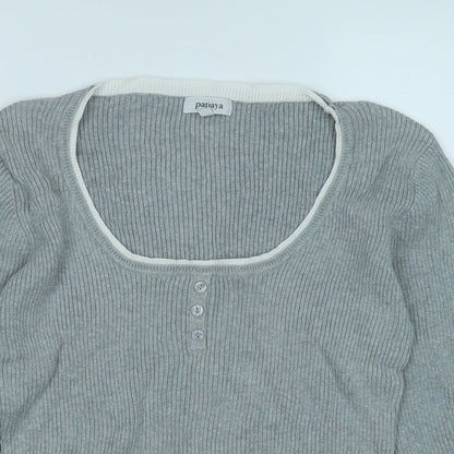 Womens UK Size 16 Papaya Grey Pullover Jumper