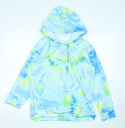 Preworn Womens Multicoloured Geometric Cotton Pullover Hoodie Size S