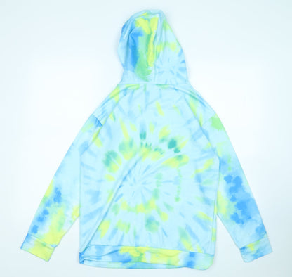 Preworn Womens Multicoloured Geometric Cotton Pullover Hoodie Size S