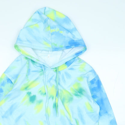 Preworn Womens Multicoloured Geometric Cotton Pullover Hoodie Size S