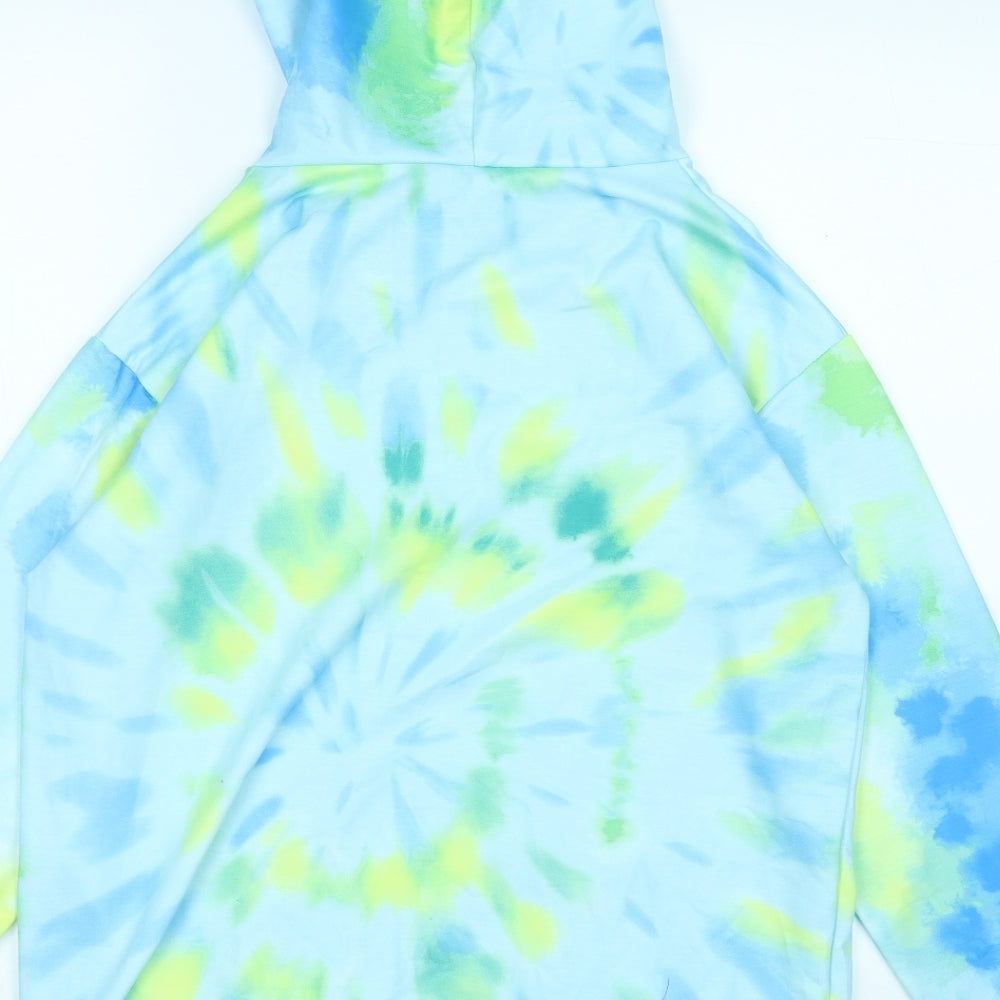 Preworn Womens Multicoloured Geometric Cotton Pullover Hoodie Size S