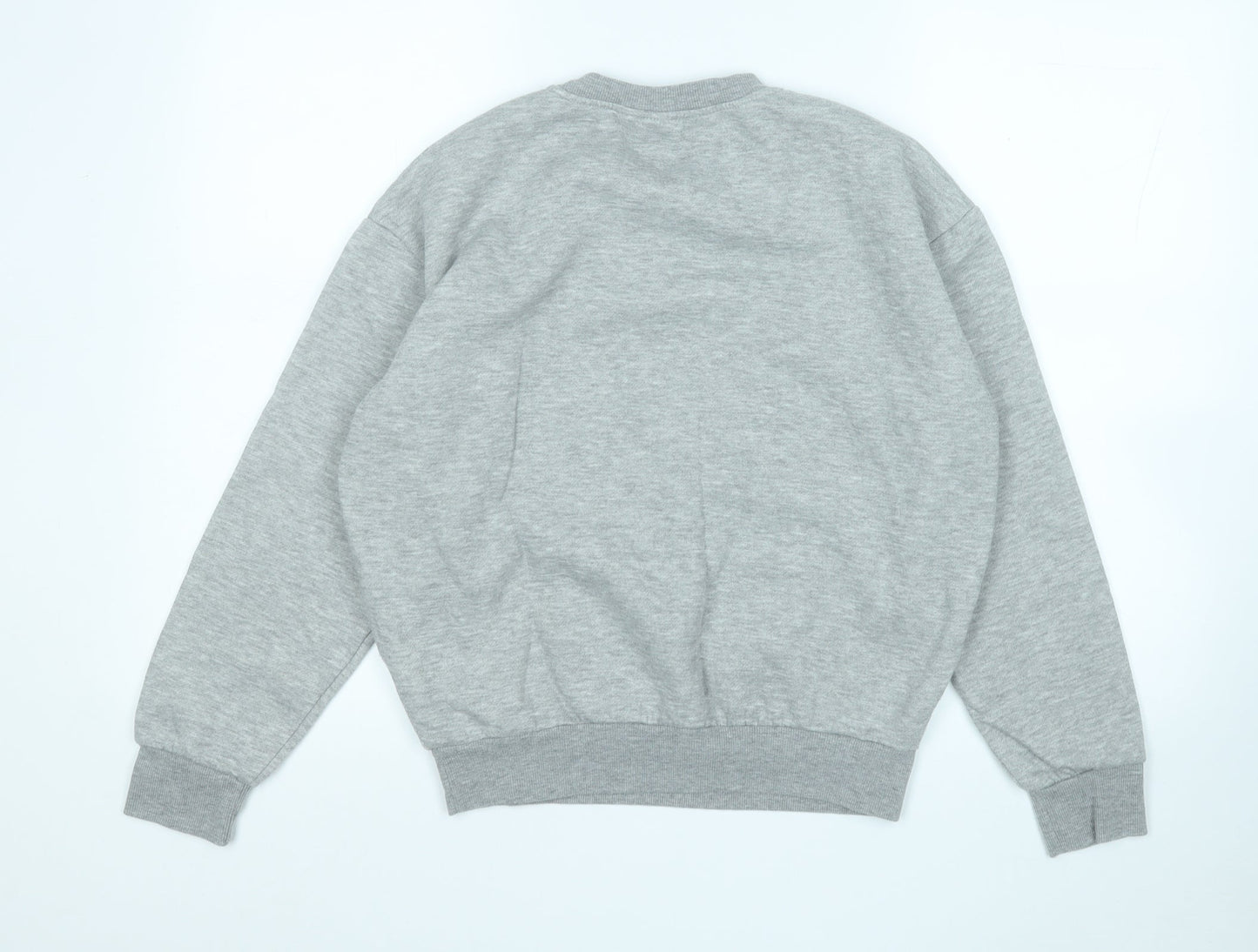 Primark Womens Grey Geometric Cotton Pullover Sweatshirt Size 6