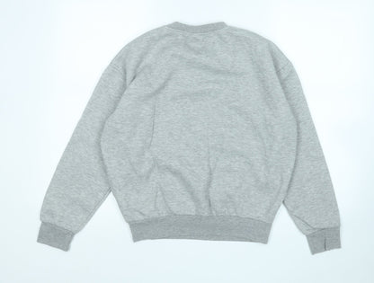 Primark Womens Grey Geometric Cotton Pullover Sweatshirt Size 6