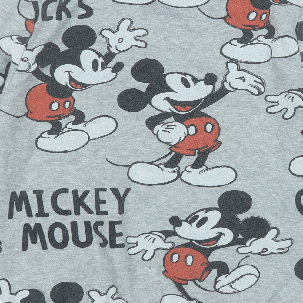 Primark Womens Grey Geometric Cotton Pullover Sweatshirt Size 4   - Mickey Mouse