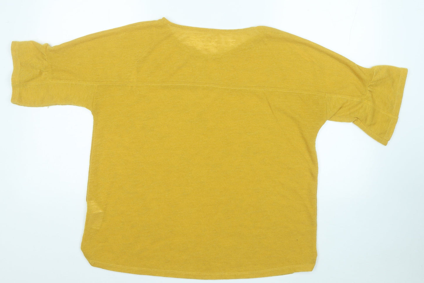Debenhams Womens Yellow Round Neck  Polyester Pullover Jumper Size 14