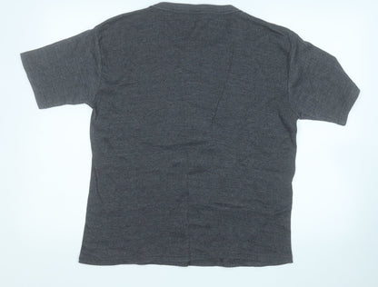 HEAT MACHINE Womens Grey Round Neck  Acrylic Pullover Jumper Size L