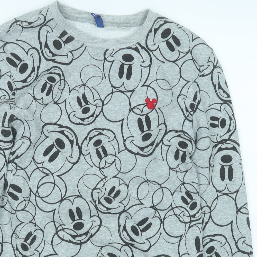 Womens UK Size XS Divided by H&M Grey Henley Sweatshirt