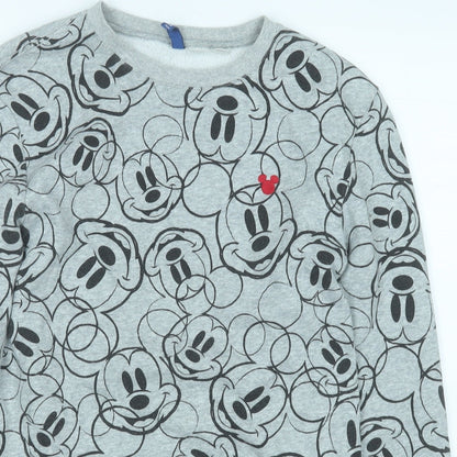 Womens UK Size XS Divided by H&M Grey Henley Sweatshirt