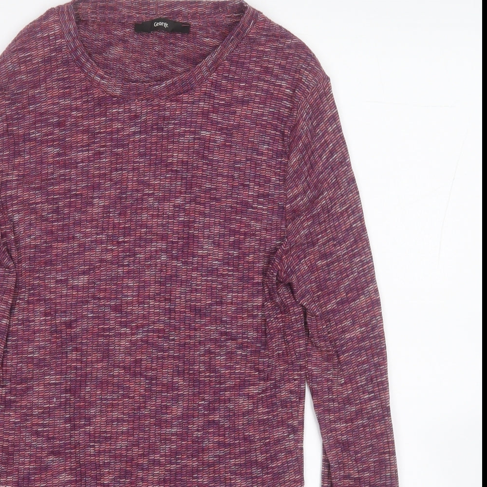 George Womens Purple Round Neck  Polyester Pullover Jumper Size 14