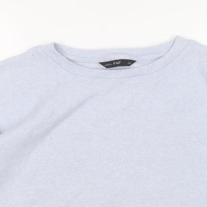 F&F Womens Blue Round Neck  Polyester Pullover Jumper Size 10