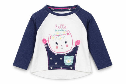 Dunnes Girls White  Cotton Basic T-Shirt Size 6-9 Months Round Neck Pullover