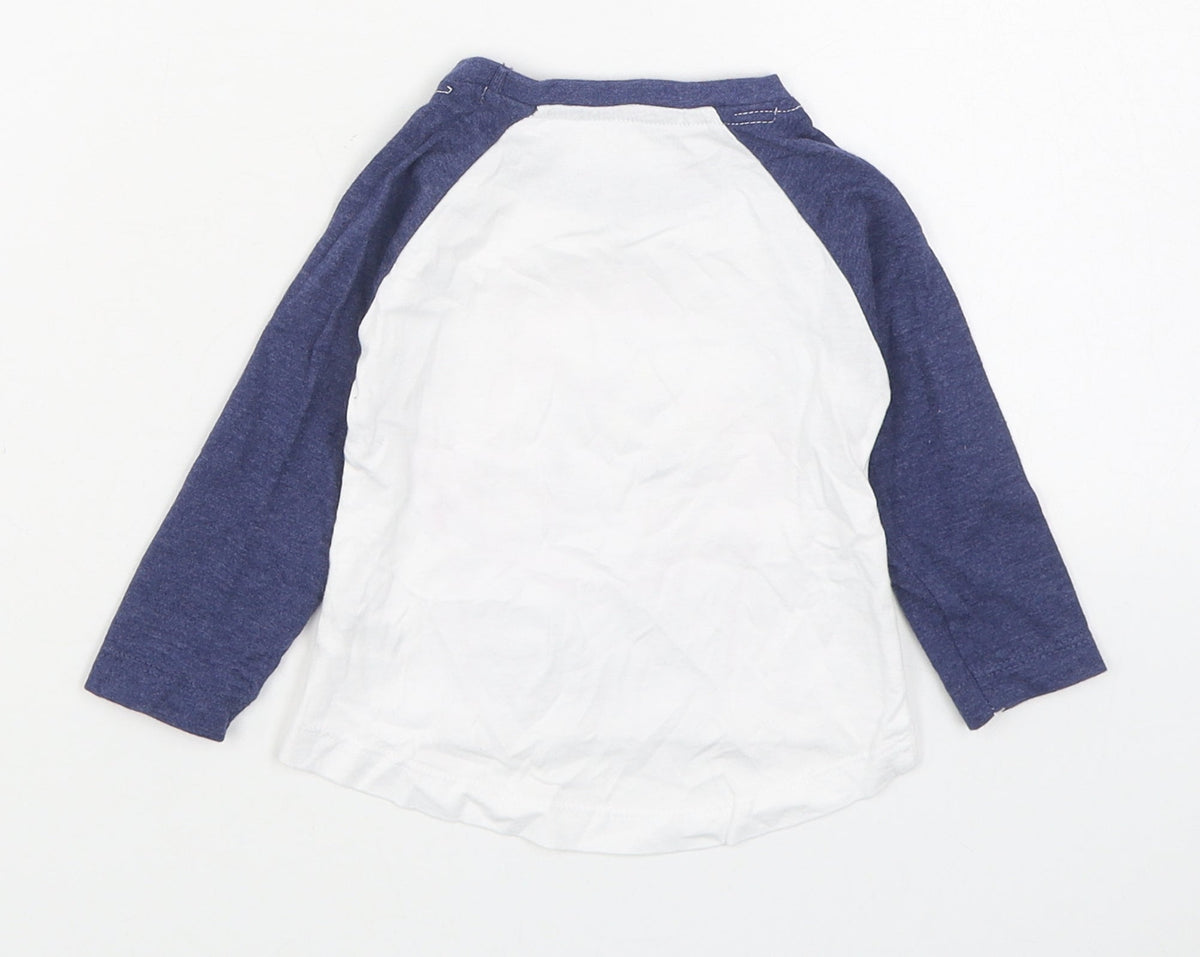 Dunnes Girls White  Cotton Basic T-Shirt Size 6-9 Months Round Neck Pullover