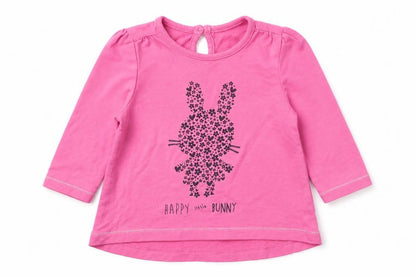 Dunnes Girls Pink  100% Cotton Basic T-Shirt Size 3-6 Months Round Neck Pullover