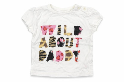 F&F Girls White  100% Cotton Basic T-Shirt Size 3-6 Months Round Neck Pullover