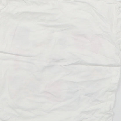 F&F Girls White  100% Cotton Basic T-Shirt Size 3-6 Months Round Neck Pullover