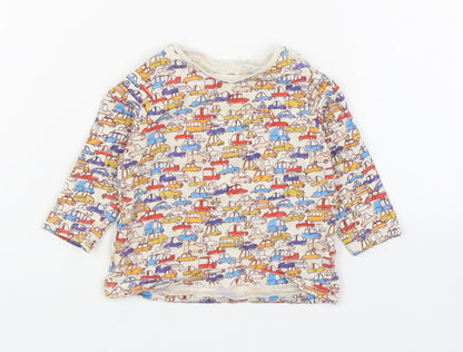 NEXT Boys Multicoloured Geometric 100% Cotton Basic T-Shirt Size 3-6 Months Round Neck Pullover
