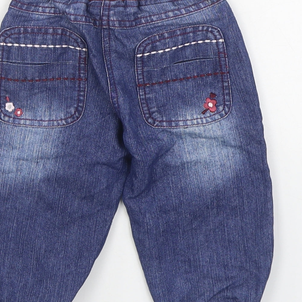 Dunnes Stores Boys Blue  Cotton Jogger Trousers Size 6-9 Months