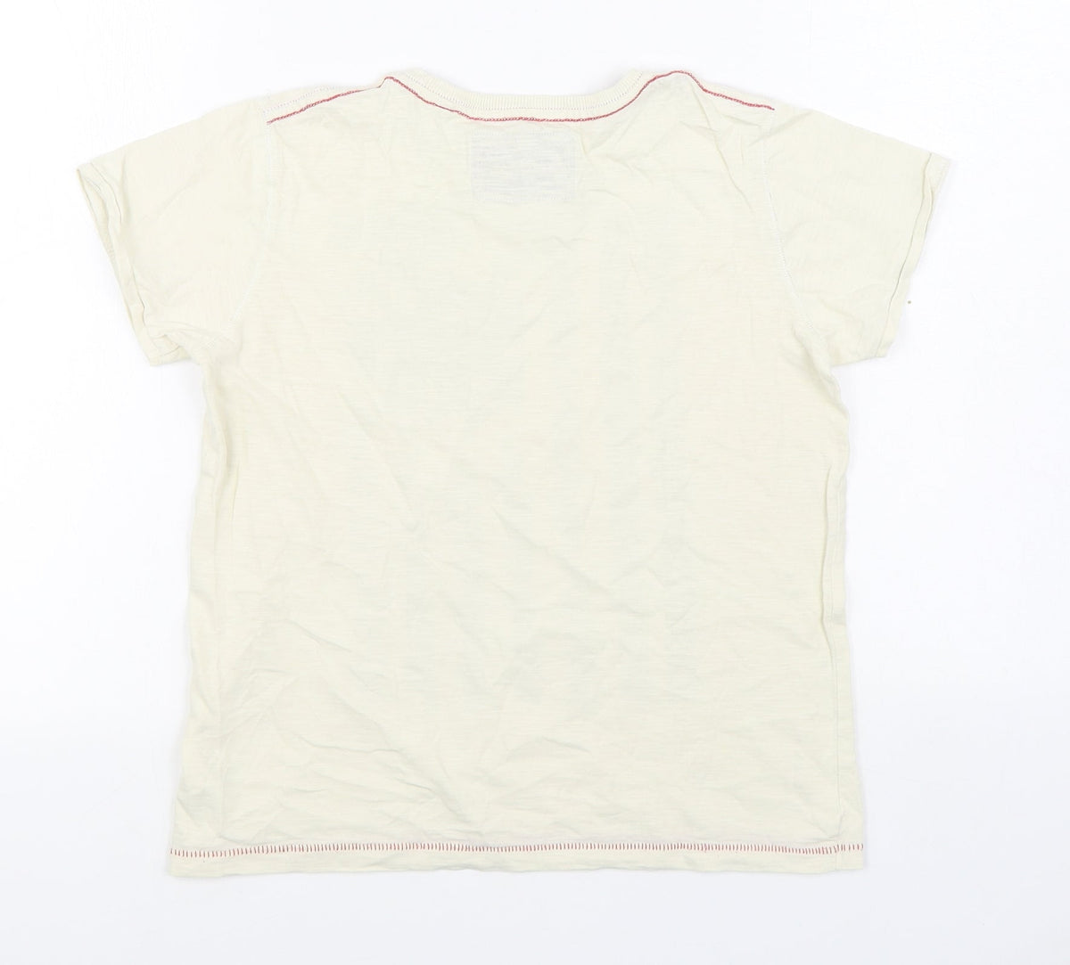 NEXT Boys Beige  100% Cotton Basic T-Shirt Size 9 Years Round Neck Pullover