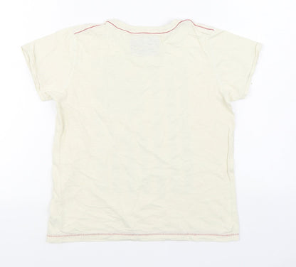 NEXT Boys Beige  100% Cotton Basic T-Shirt Size 9 Years Round Neck Pullover