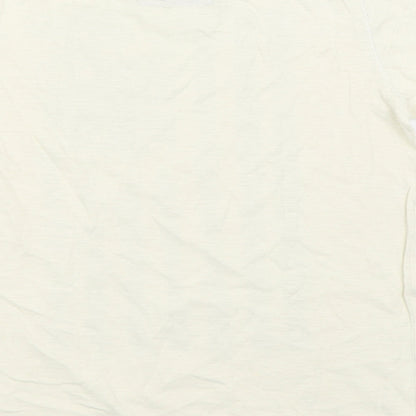 NEXT Boys Beige  100% Cotton Basic T-Shirt Size 9 Years Round Neck Pullover