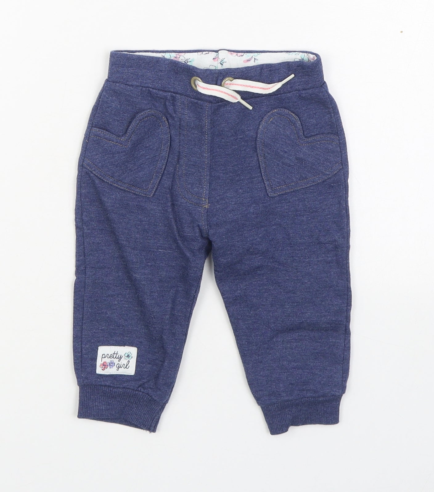 Heatons Boys Blue  Cotton Jogger Trousers Size 6-9 Months  Tie