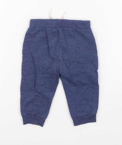 Heatons Boys Blue  Cotton Jogger Trousers Size 6-9 Months  Tie