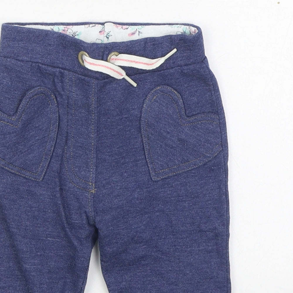 Heatons Boys Blue  Cotton Jogger Trousers Size 6-9 Months  Tie