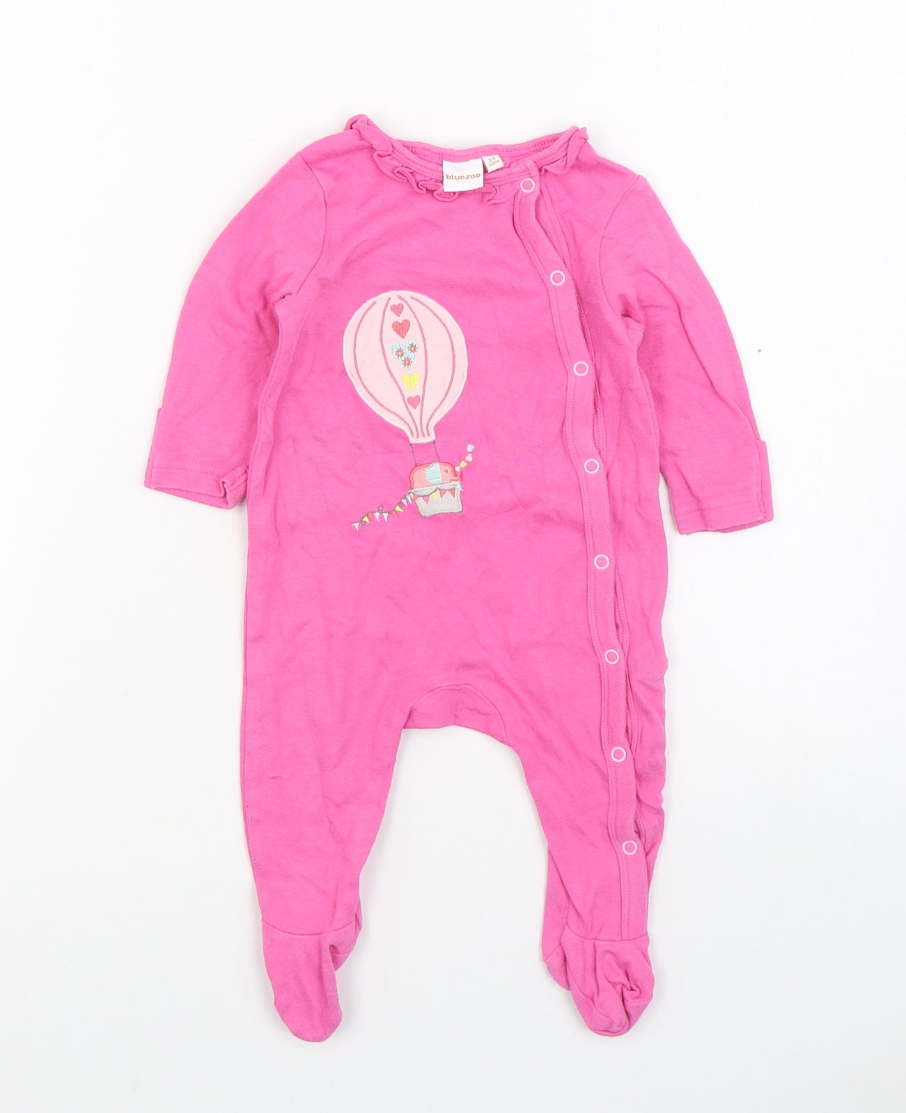 Blue Zoo Girls Pink Solid 100% Cotton  One Piece Size 3-6 Months  Button