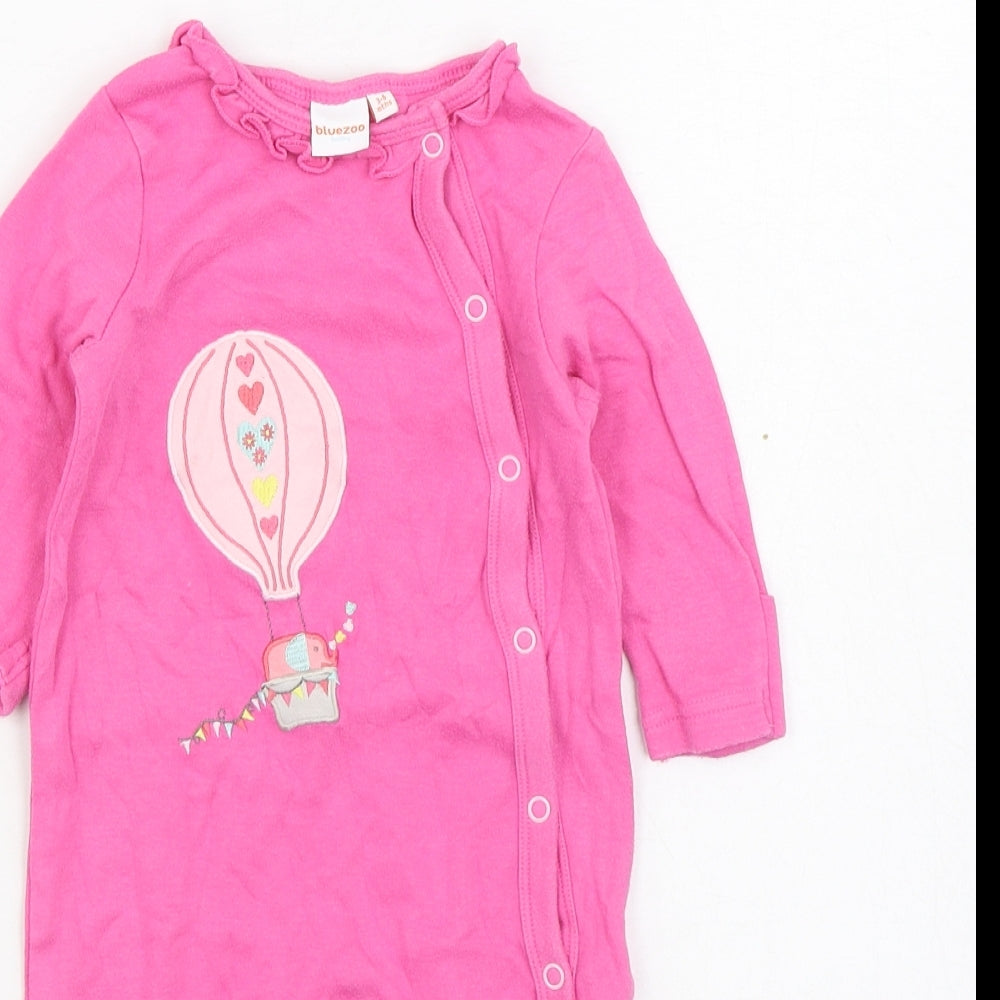 Blue Zoo Girls Pink Solid 100% Cotton  One Piece Size 3-6 Months  Button