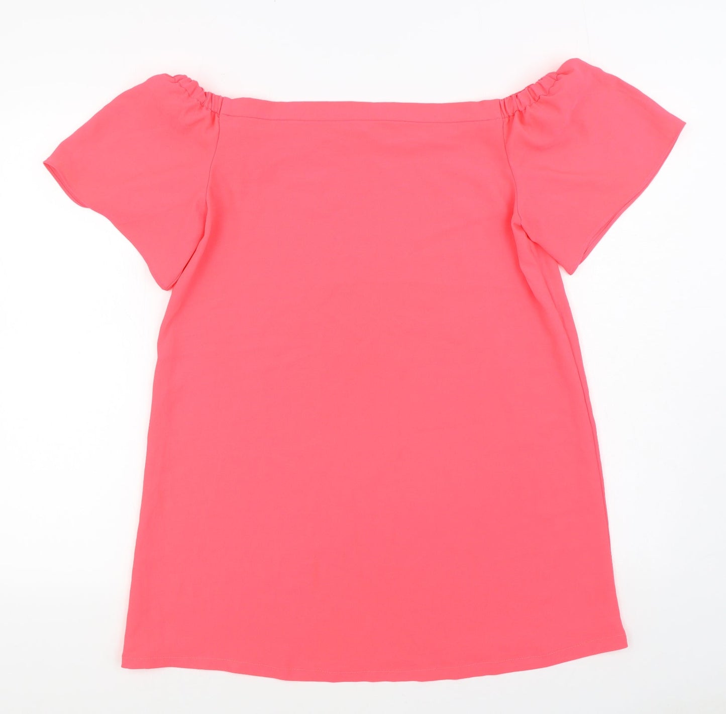 George Womens Pink  Polyester T-Shirt Dress  Size 12  Off the Shoulder Pullover