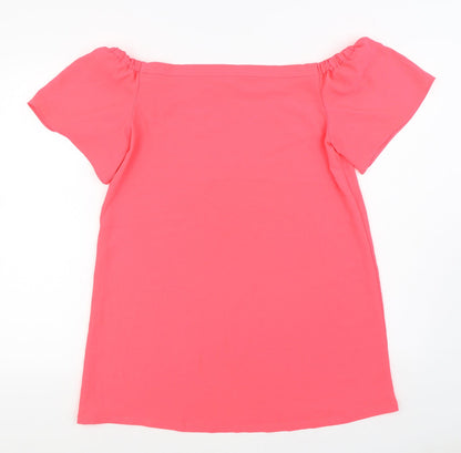 George Womens Pink  Polyester T-Shirt Dress  Size 12  Off the Shoulder Pullover