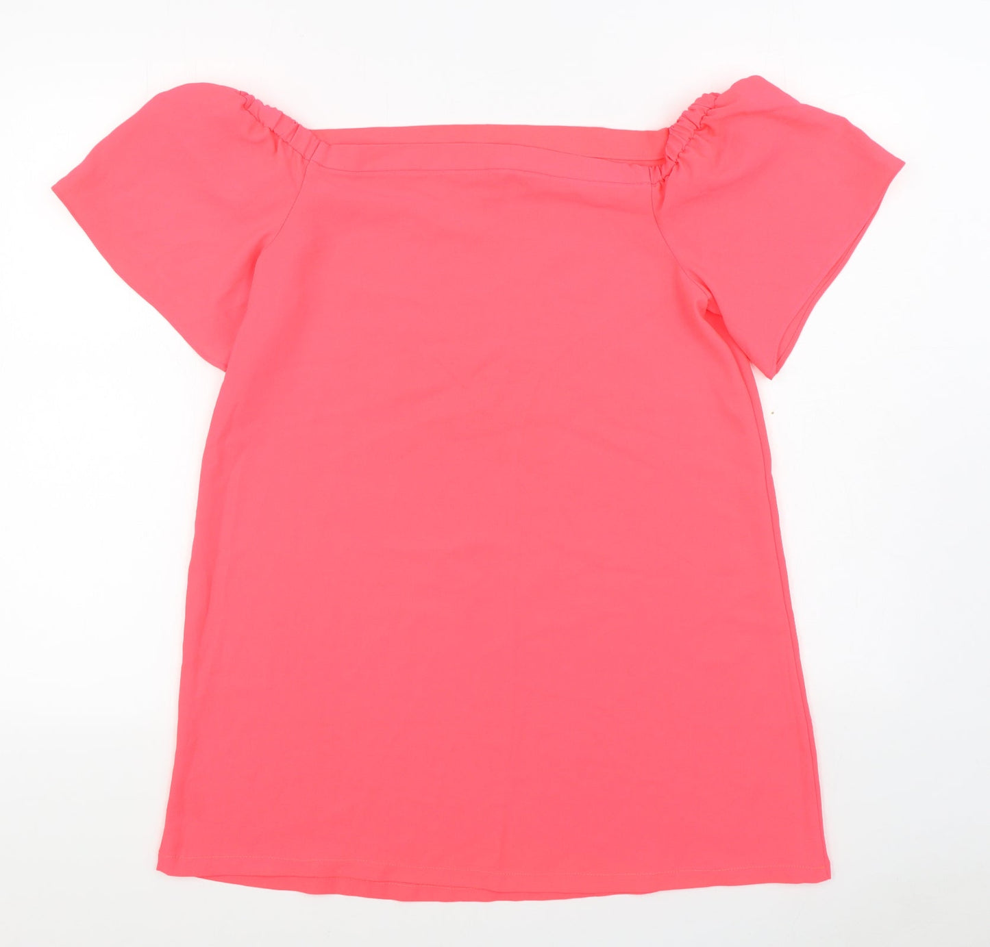 George Womens Pink  Polyester T-Shirt Dress  Size 12  Off the Shoulder Pullover