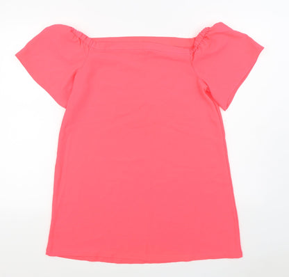 George Womens Pink  Polyester T-Shirt Dress  Size 12  Off the Shoulder Pullover