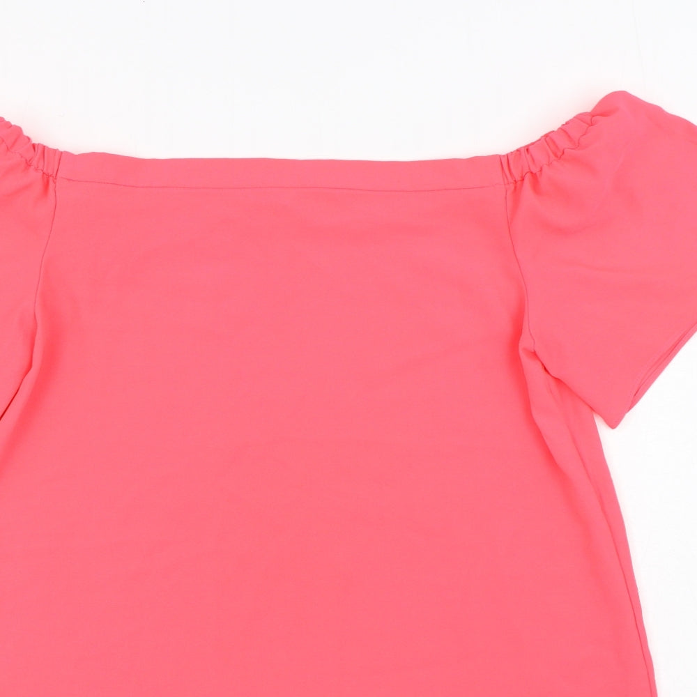 George Womens Pink  Polyester T-Shirt Dress  Size 12  Off the Shoulder Pullover
