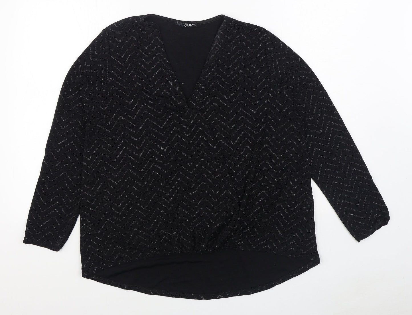 Womens UK Size 14 Quiz Black Basic Blouse
