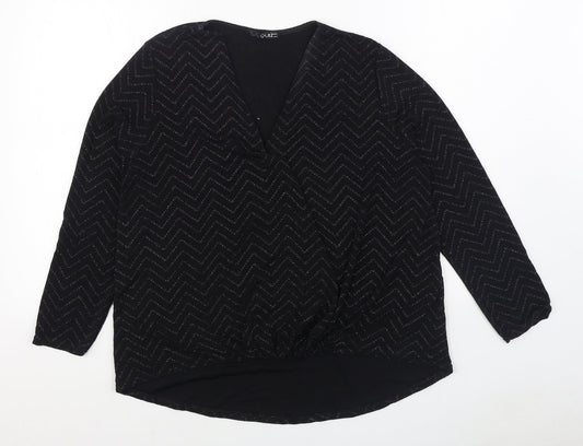 Womens UK Size 14 Quiz Black Basic Blouse