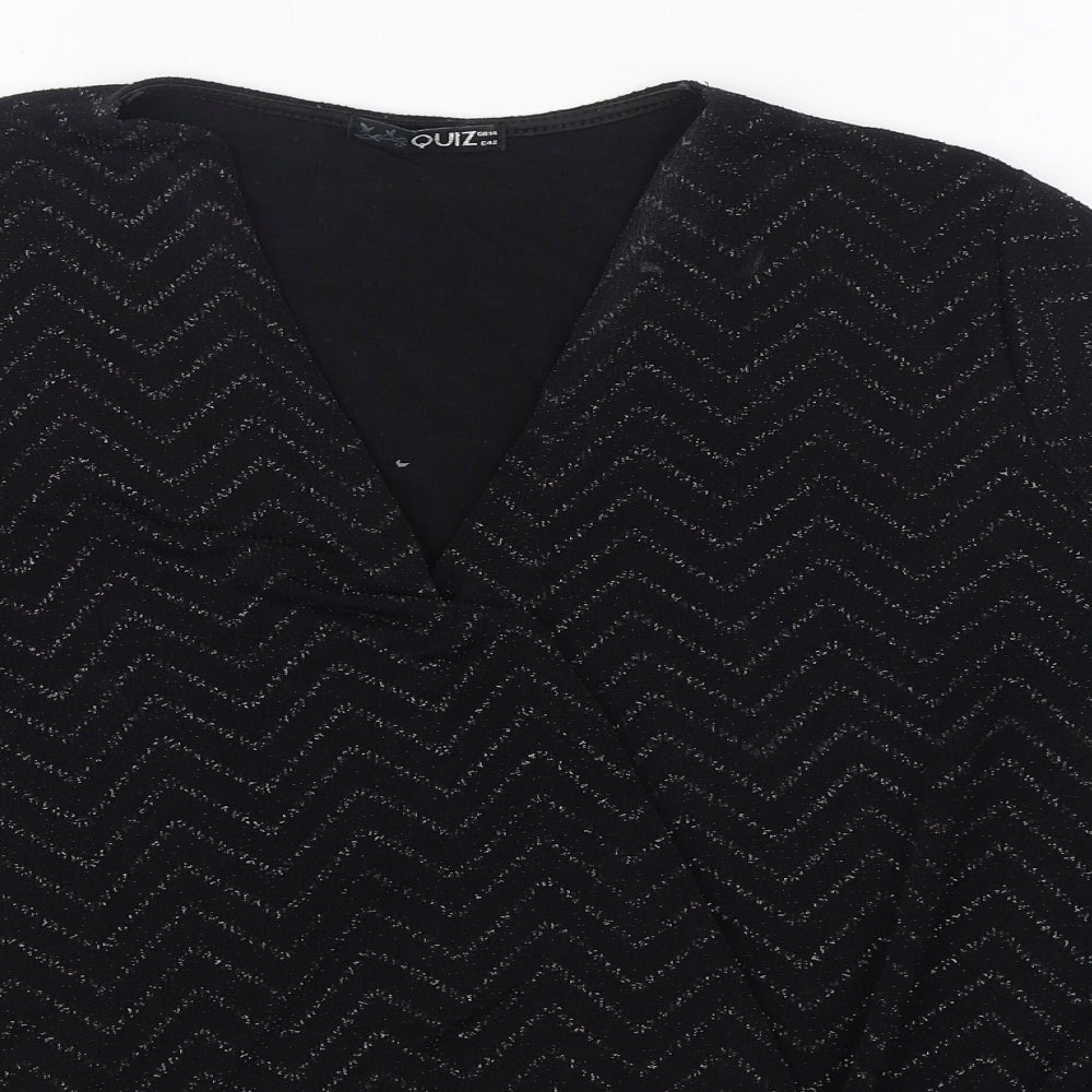 Womens UK Size 14 Quiz Black Basic Blouse