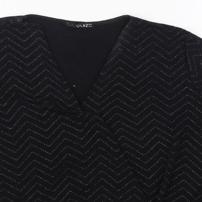 Womens UK Size 14 Quiz Black Basic Blouse