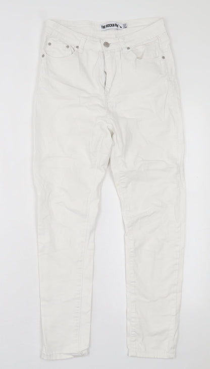 Womens UK Size 10 THE ROCKIN REV Regular Fit Skinny White Jeans
