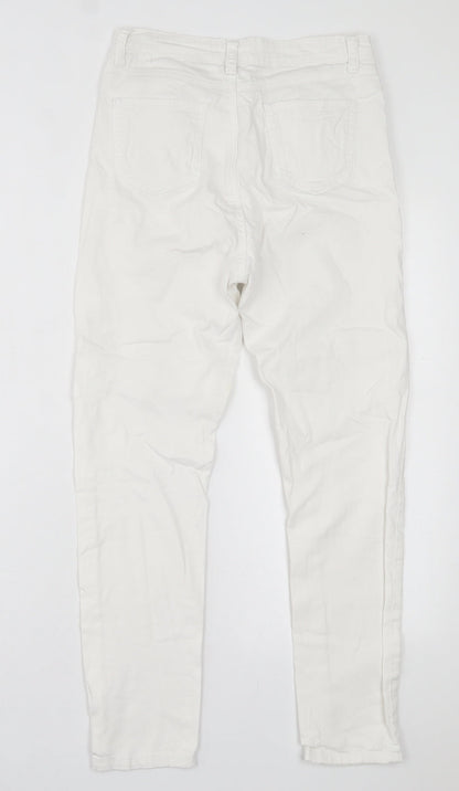 Womens UK Size 10 THE ROCKIN REV Regular Fit Skinny White Jeans
