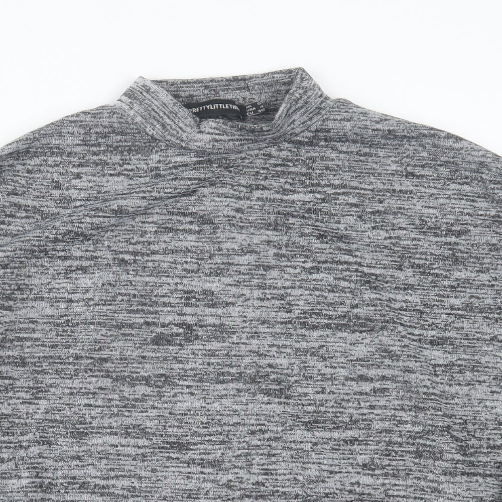 Womens UK Size 8 PRETTYLITTLETHING Grey Basic T-Shirt