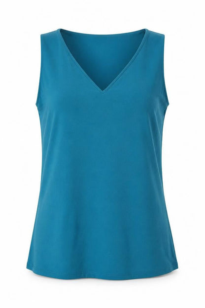 Womens UK Size S Antthony Blue Basic Tank