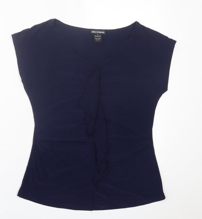 Womens UK Size M Nina Leonard Blue Basic T-Shirt