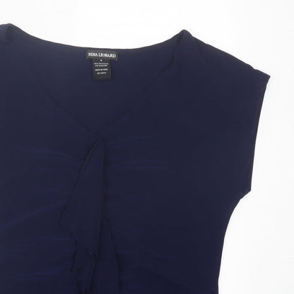 Womens UK Size M Nina Leonard Blue Basic T-Shirt