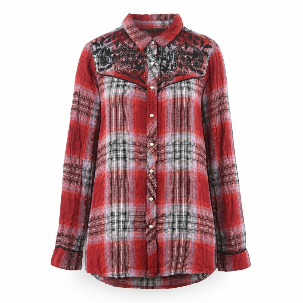 Womens UK Size 6 River Island Red Basic Button-Up