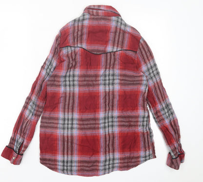 Womens UK Size 6 River Island Red Basic Button-Up