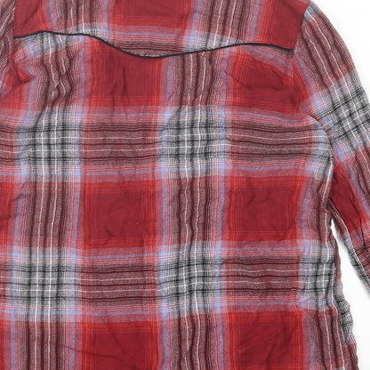 Womens UK Size 6 River Island Red Basic Button-Up