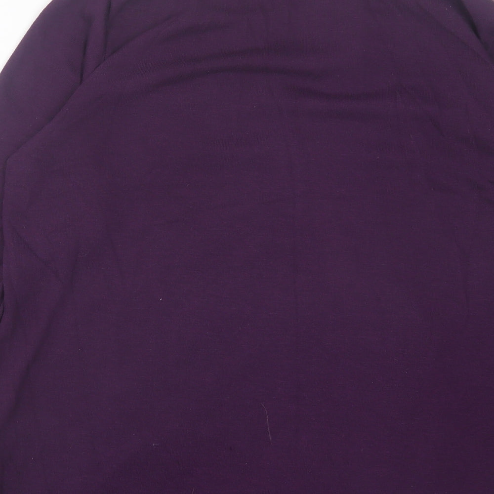 Antthony Womens Purple V-Neck  Polyester Cardigan Jumper Size S
